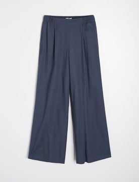 Pantaloni a gamba larga con miscela di lino - steel blue