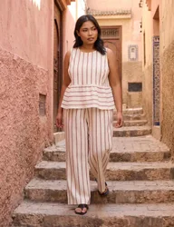 Cotton Rich Striped Top Oatmeal female