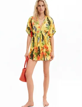 Robe tunique tropicale YELLOW XXL female - Desigual - FashionsVida