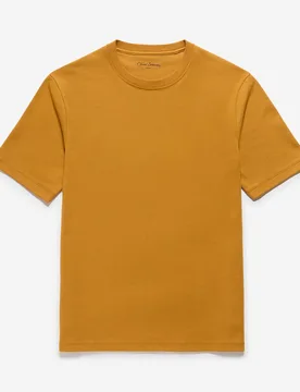 Mens Classic Fit 240gsm Cotton Jersey Tee - Yellow - Size X-Large - Oliver Sweeney - FashionsVida