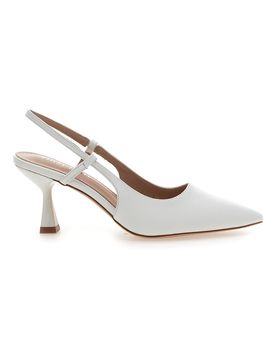 Décolleté bianche slingback con tacco P653 40