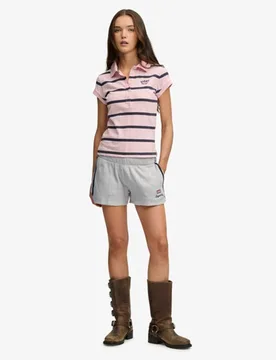 Superdry Damen Athletic Essentials Retro-shorts mit Waffelmuster Light Grey - Größe: 40 - 39.99 - FashionsVida