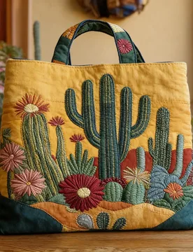 Boho Cactus Flower Quilted Tote Bag Women Men Retro Desert Style Handbag Reusable Shopping Casual Vacation Shoulder Bag - Aliexpress - FashionsVida