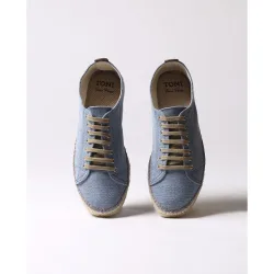 Alpargatas de hombre de tejido de tonos lisos con cordones