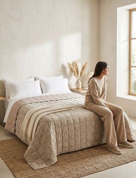 Copriletto trapuntato - beige