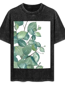 Eucalyptus Leaves T-Shirt Plus Size Basic Short Sleeve Top - Aliexpress - FashionsVida