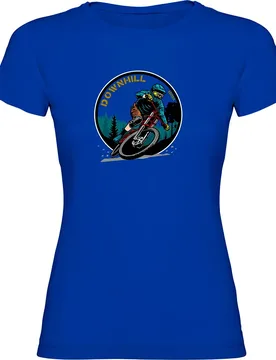 Maglietta A Maniche Corte Downhill Rider Royal Blue - Kruskis - FashionsVida