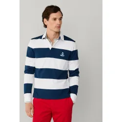 Polo de rugby de hombre manga larga a rayas