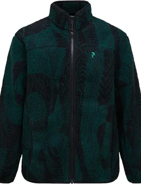 Polaire sherpa zippée - M Graphic Pile Jacket Logo Era - Taille M - Vert - Peak Performance - FashionsVida