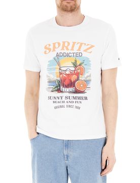 SUN68 T-shirt con stampa BIANCO S