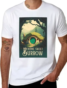 Home Sweet Burrow - Round Doors - Halfling Hole - Fantasy Funny T-Shirt cotton t shirt pack man t shirt heavy cotton T-Shirt - Aliexpress - FashionsVida