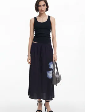 Jupe longue fleur BLACK XS female - Desigual - FashionsVida