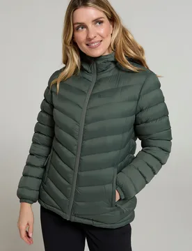 Seasons Womens Fur Lined Padded Jacket - Green - Green - Size: 14 - Mountain Warehouse - FashionsVida