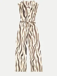 Jumpsuit mit Zebramuster Braun M