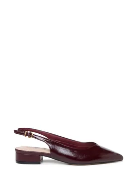 Women's Karissa' Block Heel Slingback Shoes in Burgundy Size: 4 - Burgundy - Size: 4 - Paradox London - FashionsVida