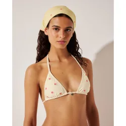 Top de bikini bordado sersucker