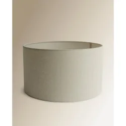Pantalla cilíndrica blanco de lino 100% Nimes