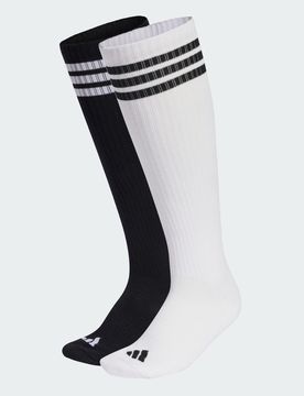 Confezione da 2 Paia di calzini al ginocchio 3 Strisce 37-39 White / Black / Black / White
