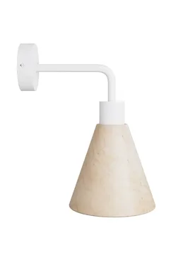 Cables Lampe Fermaluce Avec Abat-jour En Bois En Forme De Cône Et Extension Courbée Sans Ampoule Matte White One Size - Creative - FashionsVida