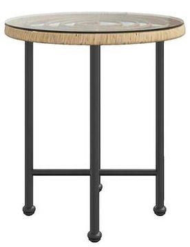 Beistelltische Für Draußen Table À Manger De Jardin Ø50 Cm Verre Trempé Et Acier Einheitsgrösse