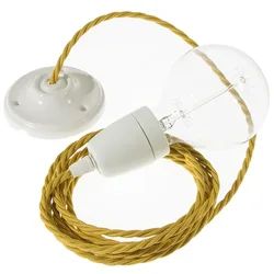 Cables Suspension Luminaire Tm25 1 M Mustard / White One Size