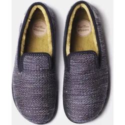 Zapatillas de casa de hombre de fieltro estampado