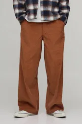 Herren Weite Cord-Hose mit gewebtem Etikett Rust Größe Small