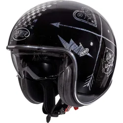 Casco Moto Jet VINTAGE NX SILVER CHROMED taglia XL