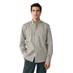 FaÇonnable Camicia A Maniche Lunghe Fm302280 Forest Night Green M