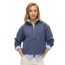 Felpa Con Mezza Zip Essential Logo Oversized Lauren Navy M