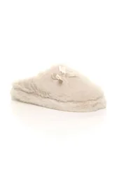 Women's Fluffy Mule Slippers in Beige Size: 4 - Beige - Size: 4