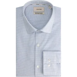 Camisa de hombre de vestir slim con microestampado a cuadros