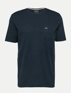 RED LABEL T-Shirt in Flammgarnstruktur Blau XL