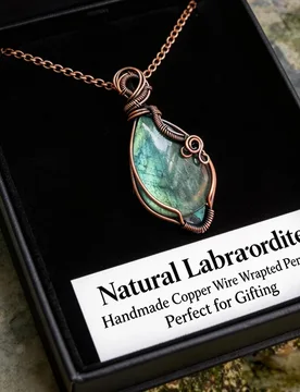 Popular Women's Natural Gemstone Necklace Pendant White Moonlight Labrador Handmade Copper Stainless Steel Necklace - Aliexpress - FashionsVida