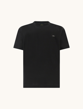 T-shirt in jersey di cotone double mercerised uomo nero