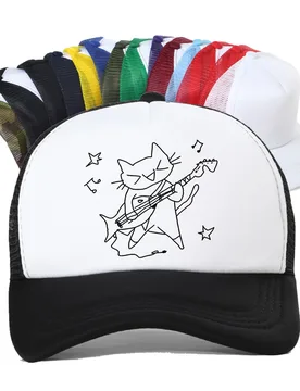 Music Is My Life Cat Graphic Baseball Cap Unisex Summer Fashion Visor Outdoor Adjustable Mesh Breathable Trucker Hat - Aliexpress - FashionsVida