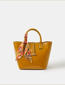 Patent Floral Scarf Cross Body Bag Yellow female - Accessorize - FashionsVida