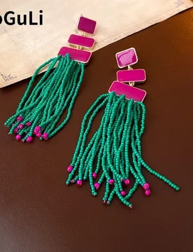 Fashion Jewelry Vintage Temperament Long Beads Tassel Earrings For Women Party Gifts Simply Design Ear Accessories Hot Selling - Aliexpress - FashionsVida