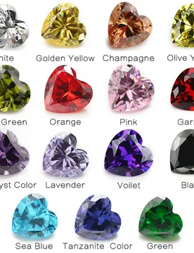Mix 15 Colors Heart Cut Cubic Zirconia Stone Loose CZ Stones Synthetic Gemstone for Jewelry Making (Size 4x4mm-10x10mm) - Aliexpress - FashionsVida