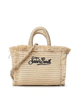 Micro Beauty Case Effetto Paglia Con Logo