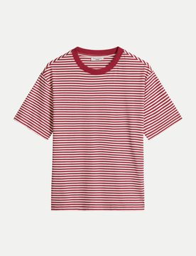 Marc O' Polo Basic T-Shirt mit Streifenmuster Rot S