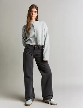 Pantalon Straight Fit Serge 42 Gris - Bershka - FashionsVida