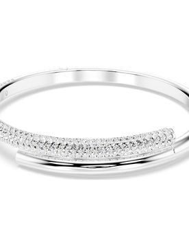 Bracciale rigido Dextera, Chiusura magnetica, Bianco, Placcato rodio L