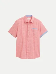 Kurzarmhemd Kariert Rosa XL