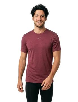 T-shirt à Manches Courtes Cloudspun Ruby Shimmer Heather L - Puma - FashionsVida