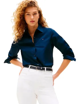 Chemise à Manches Longues Ww0ww43577 Dark Night Navy 32 - Tommy hilfiger - FashionsVida