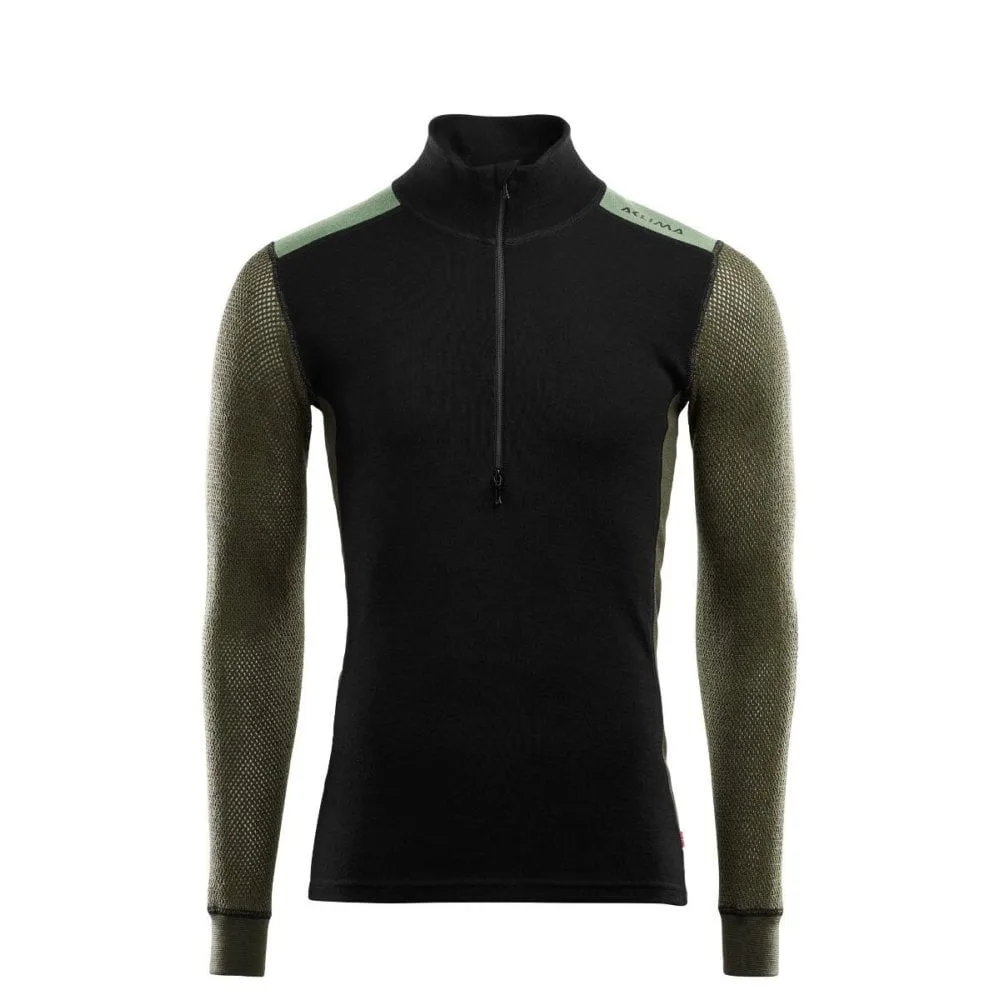 Woolnet Hybrid Mock Neck S Oliv - Aclima - FashionsVida