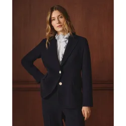 Blazer piqué de mujer lisa