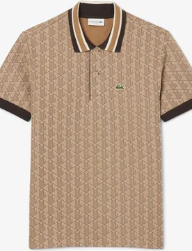 Polo de hombre de jacquard de corte clásico con monograma - Lacoste - FashionsVida