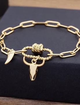 New Design Bull Head Men Women Link Bracelet Animal Pendant Beads Micro Pave Zircon Charm Bangle Party Birthday Jewelry Gift - Aliexpress - FashionsVida